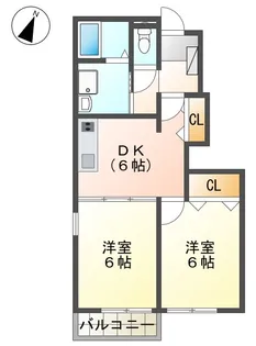 グリーンハイツののはま【1階】の間取り