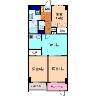 クルエボヌール駅西【2階】の間取り