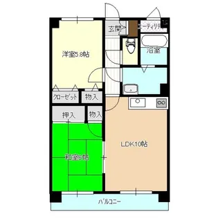 パレス高松II【1階】の間取り