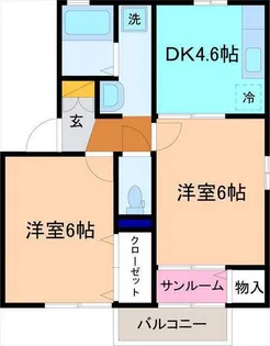 エヴァーグリーン【2階】の間取り