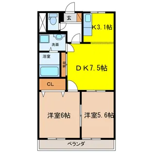 コーポあすかI【2階】の間取り