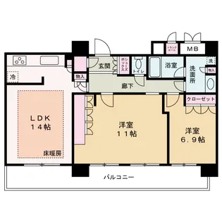 ローレルタワー梅田【30階】の間取り