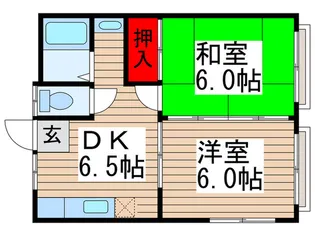 恩田コーポ【1階】の間取り
