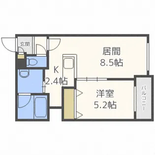 カカオ円山【2階】の間取り