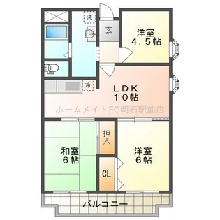 リバブル金陵【4階】の間取り