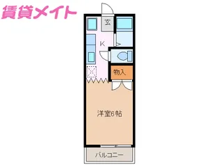 パティオ西山B棟【2階】の間取り