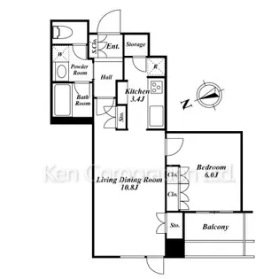 ウエストパークタワー池袋【8階】の間取り