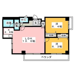 プロシード新瑞橋【4階】の間取り