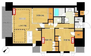 グランカサーレ西明石駅前【15階】の間取り