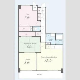 大阪府摂津市三島2【マンション】の間取り