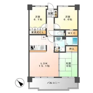 福岡県福岡市中央区平尾2【マンション】の間取り