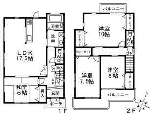 京都府八幡市橋本東浄土ケ原【一戸建】の間取り