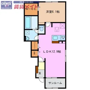アクアリージョン津III イースト【1階】の間取り