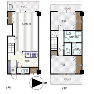 ワンTOP GARDEN山の上【1階】の間取り