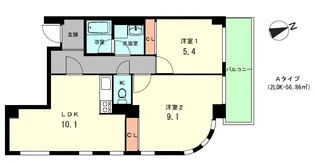 ウィステリア神戸湊川【2階】の間取り