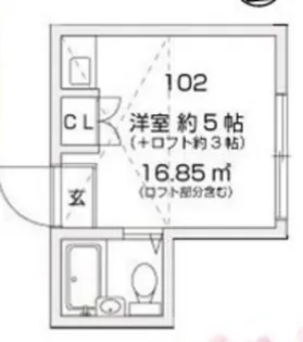 梶ヶ谷スチューデントパレスB【1階】の間取り