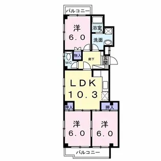 兵庫県宝塚市山本南3【マンション】の間取り