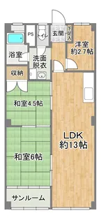 京橋第2コーポ【2階】の間取り