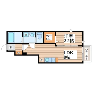 マノアーレ名取駅西B【1階】の間取り