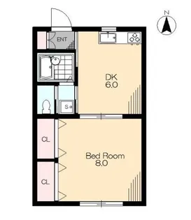 1DKの間取り画像