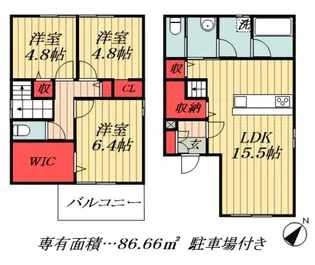 千葉県市川市大野町2【一戸建】の間取り