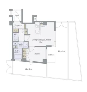 プラーティノ南大井【1階】の間取り