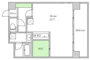ウッズフィールド阿倍野【4階】の間取り