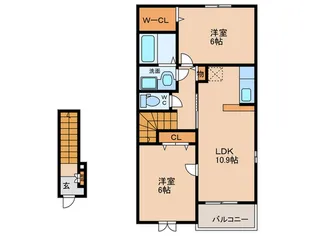 フランシャトーII【2階】の間取り