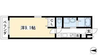 御所西室町サンハイツ【2階】の間取り