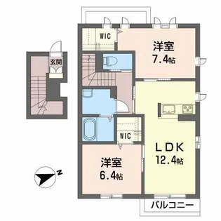 シャーメゾン安達ヶ原A棟【2階】の間取り