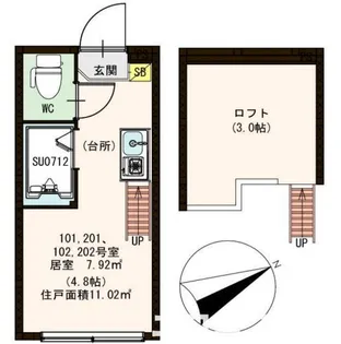 ハーモニーテラス練馬【2階】の間取り