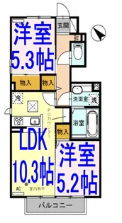 メゾン・ド・プリマ【1階】の間取り