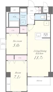 GARDEN COURT A 西高島平【1階】の間取り