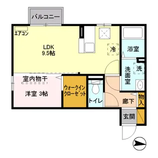 メゾンドカルティエ 102【1階】の間取り