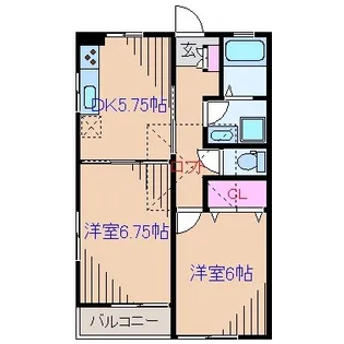 サンセットヤード【2階】の間取り