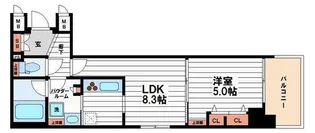 ラシュレ天満橋【12階】の間取り