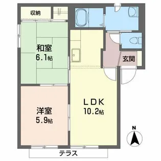 フレグランス・ユーC【1階】の間取り