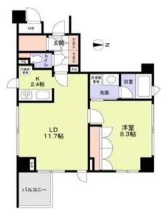 クオリア恵比寿イースト【6階】の間取り