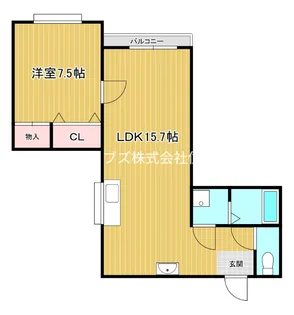 大久保大喜マンション【1階】の間取り