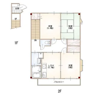 ハイステージ百合【2階】の間取り