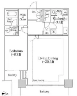 河田町ガーデン クラブフロア【35階】の間取り