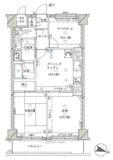 クレッセント高津【4階】の間取り