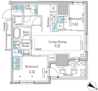 ラテスト白金台【9階】の間取り