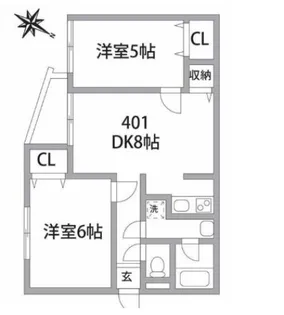モジュロール都立家政【4階】の間取り