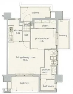 リアンシエルブルー東比恵【6階】の間取り
