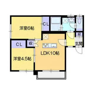 エステートライフ曙4条【1階】の間取り