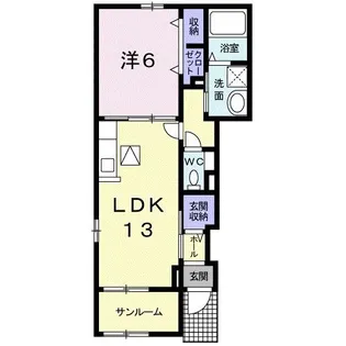 パーミィヒルI【1階】の間取り