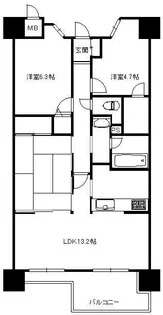 ライオンズプラザ東村山駅前【4階】の間取り