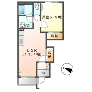 Azure 利九(アズール リキュウ)【1階】の間取り