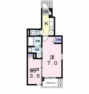 シャン・ド・フルール II【1階】の間取り